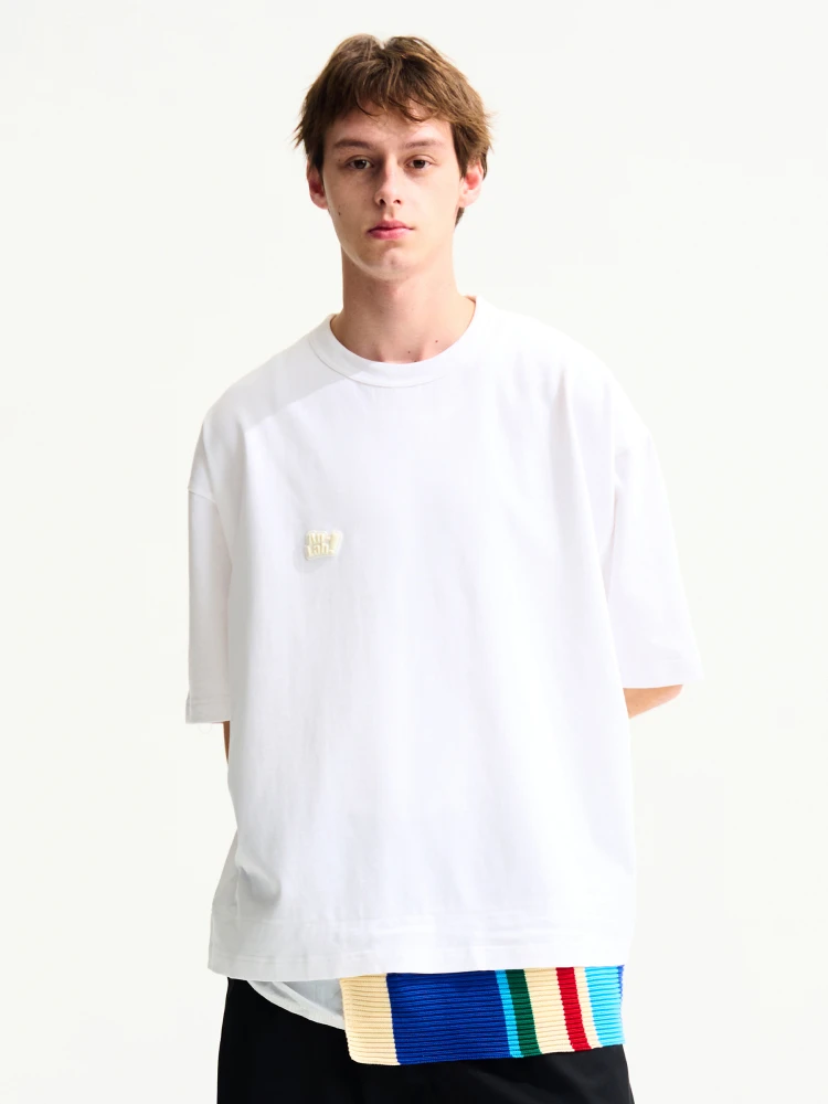 

EINETAL Loose Fit ort Sve round Ne Knitted Sweater Color Blo T-irt Youth Summer Faion Casual Cotton Tee