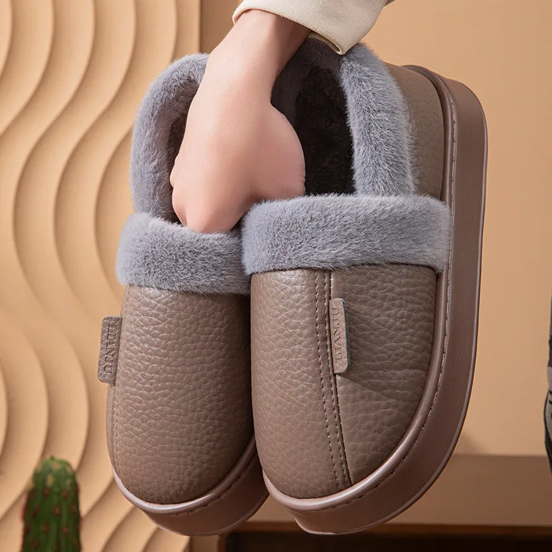 

Plus Size 50 51 Men Warm Shoes Luxury Fluffy Home Slippers Winter Footwear Plush Flats Soft Outdoor Casual Furry Platform Slides