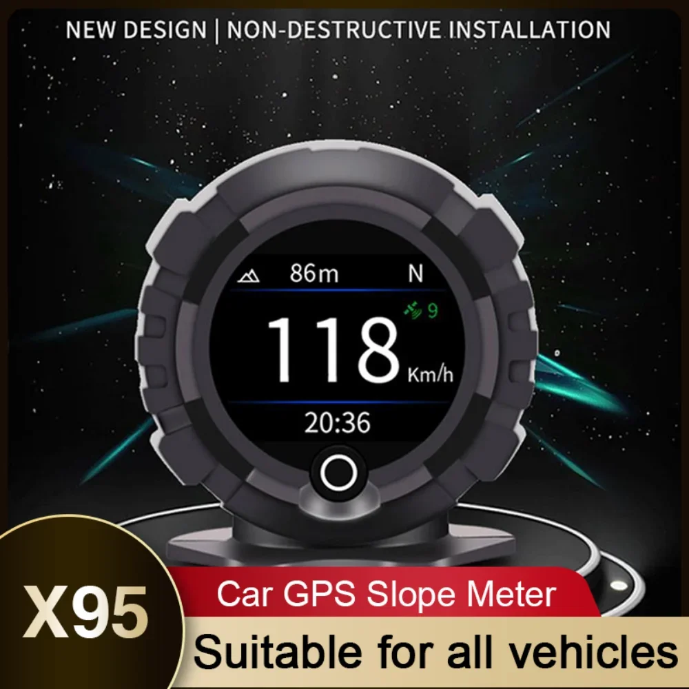 

X95 Head Up Display OBD GPS Digital Inclinometer Slope Gauges Angle Speed Satellite Off-road Multifunction Car HUD Speed Meter