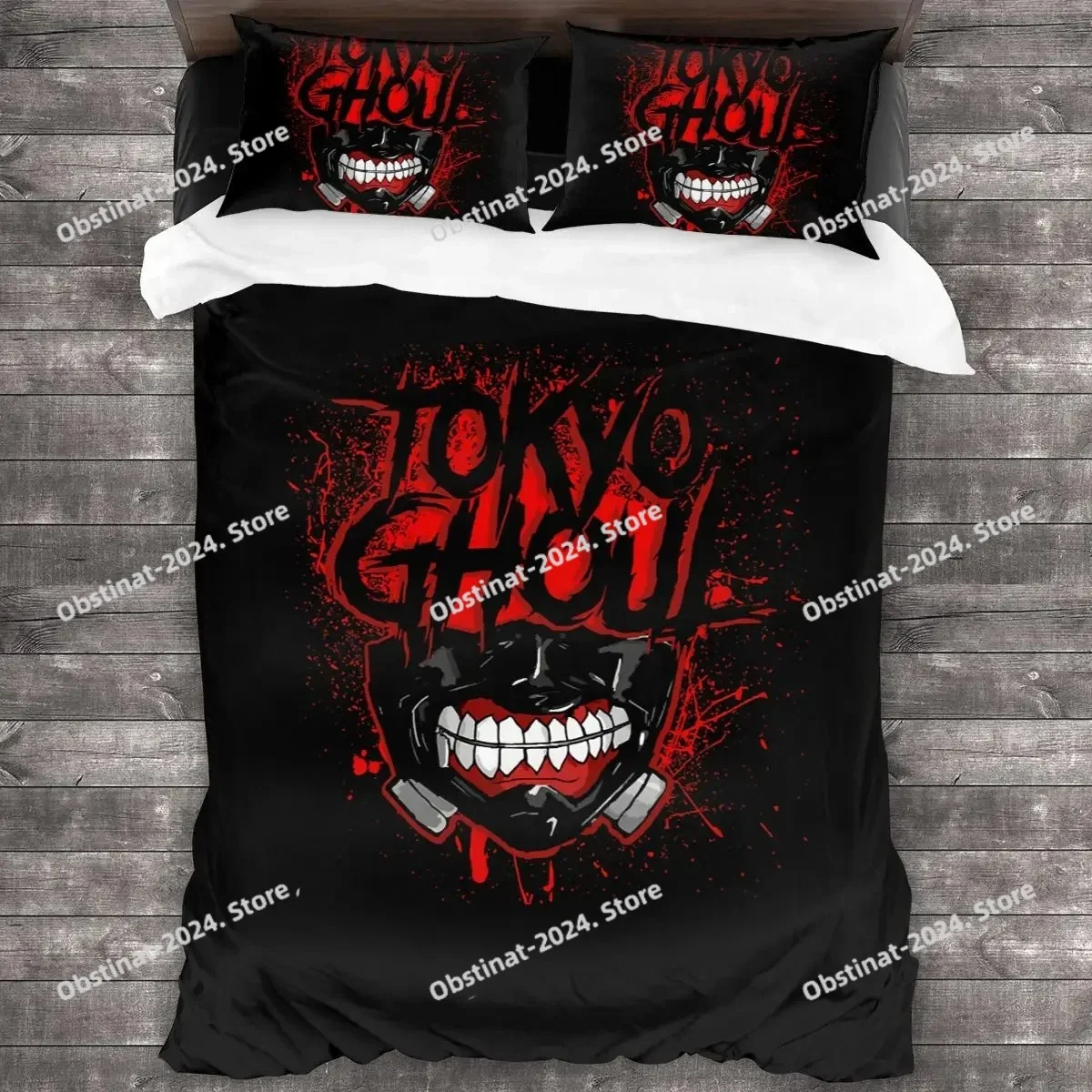 

2014 Tokyo Ghoul Bedding Set Printed single Comforter Quilt Bed Cover Duvet Cover Pillow Case 3 Pieces Set Kids Adult Size Anime