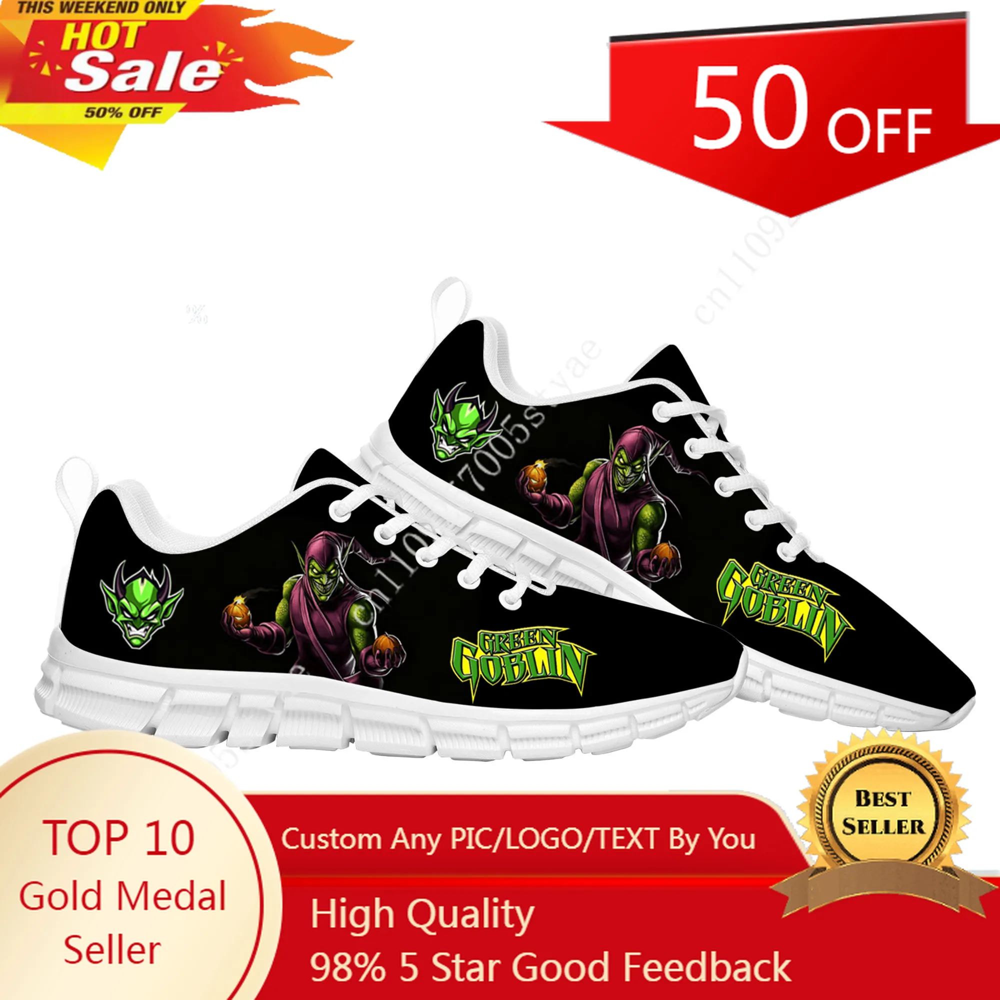 

Спортивная обувь Marvel Green Goblin, стильные высококачественные кроссовки для мужчин и женщин, легкие повседневные кроссовки для бега
