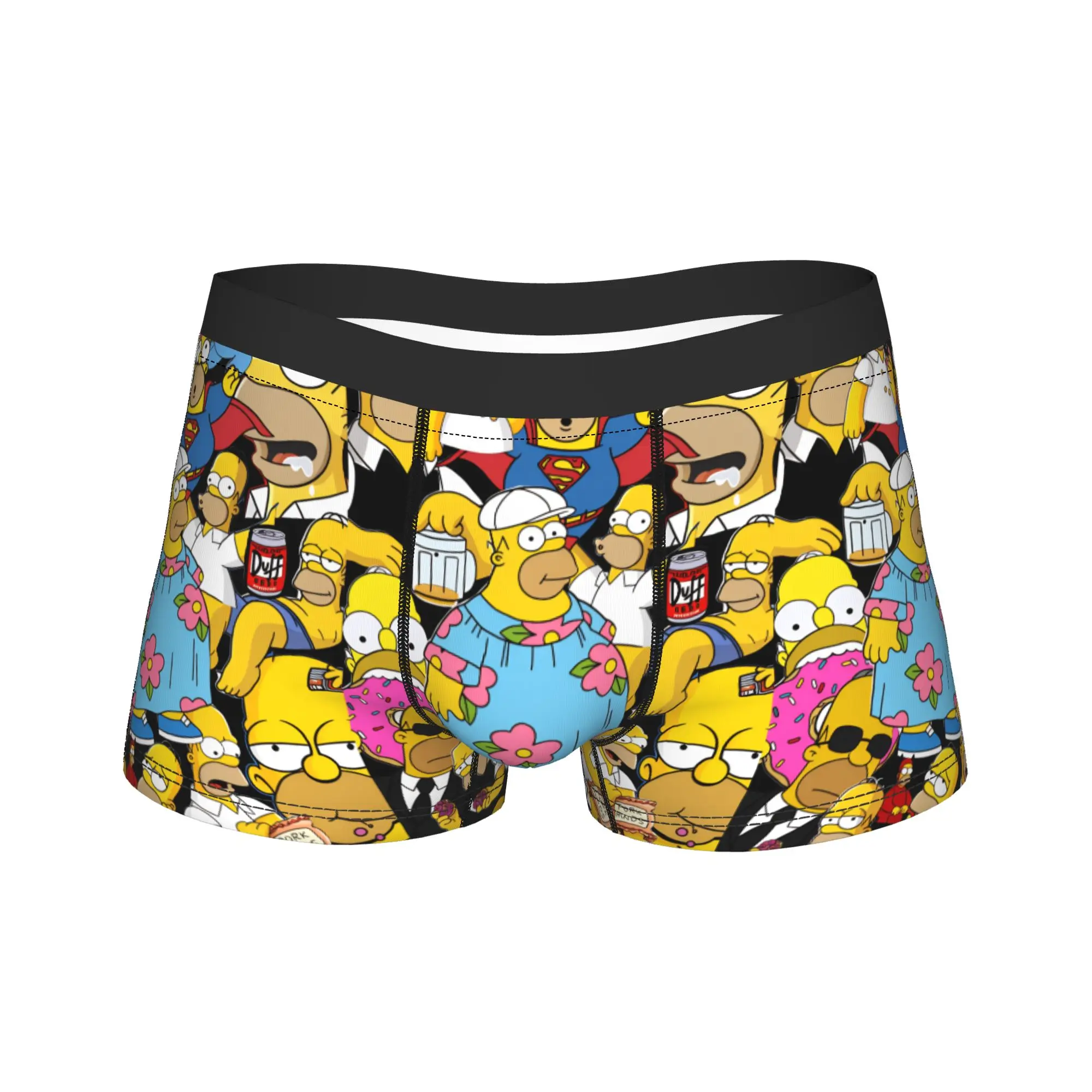 Funny S-Simpsons Homer Memes Shorts Briefs  Underwear Hot Sale Male Breathable Boxershorts Custom Plus Size Underpants