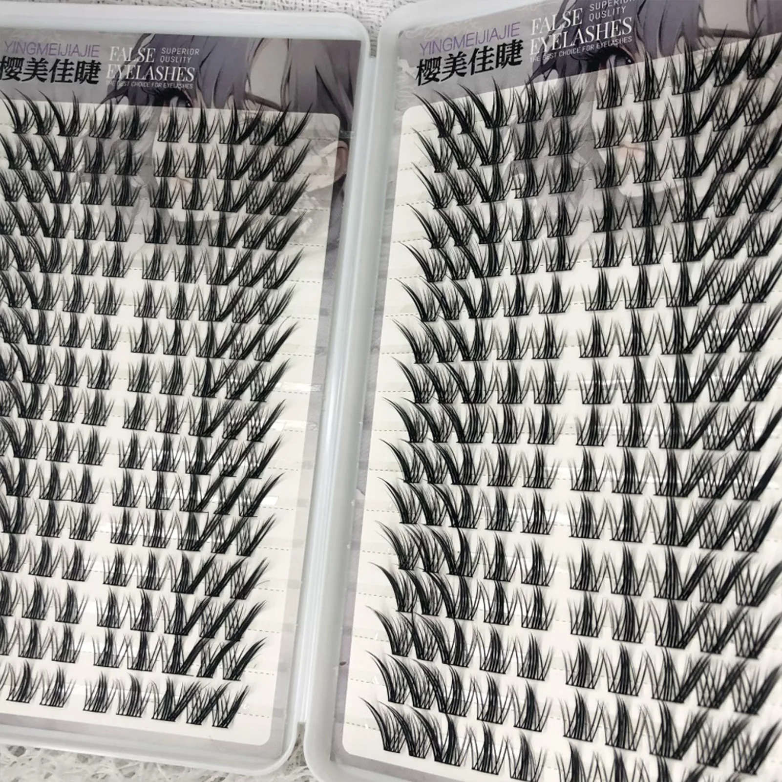 fox- manga False Eyelashes Natural Fluffy Volume winged Lash Extensions with Thin Band for Daily cosplay Makeup accessories