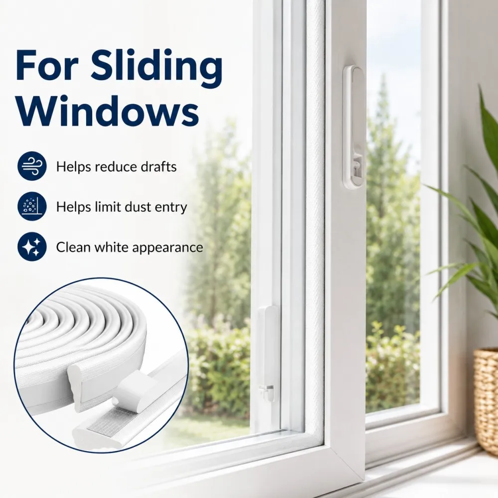 3/5m Window Seal Strip Self Adhesive Soundproof Windproof Insulation PU Foam Door Gap Weather Stripping Wedge-Shape Strip