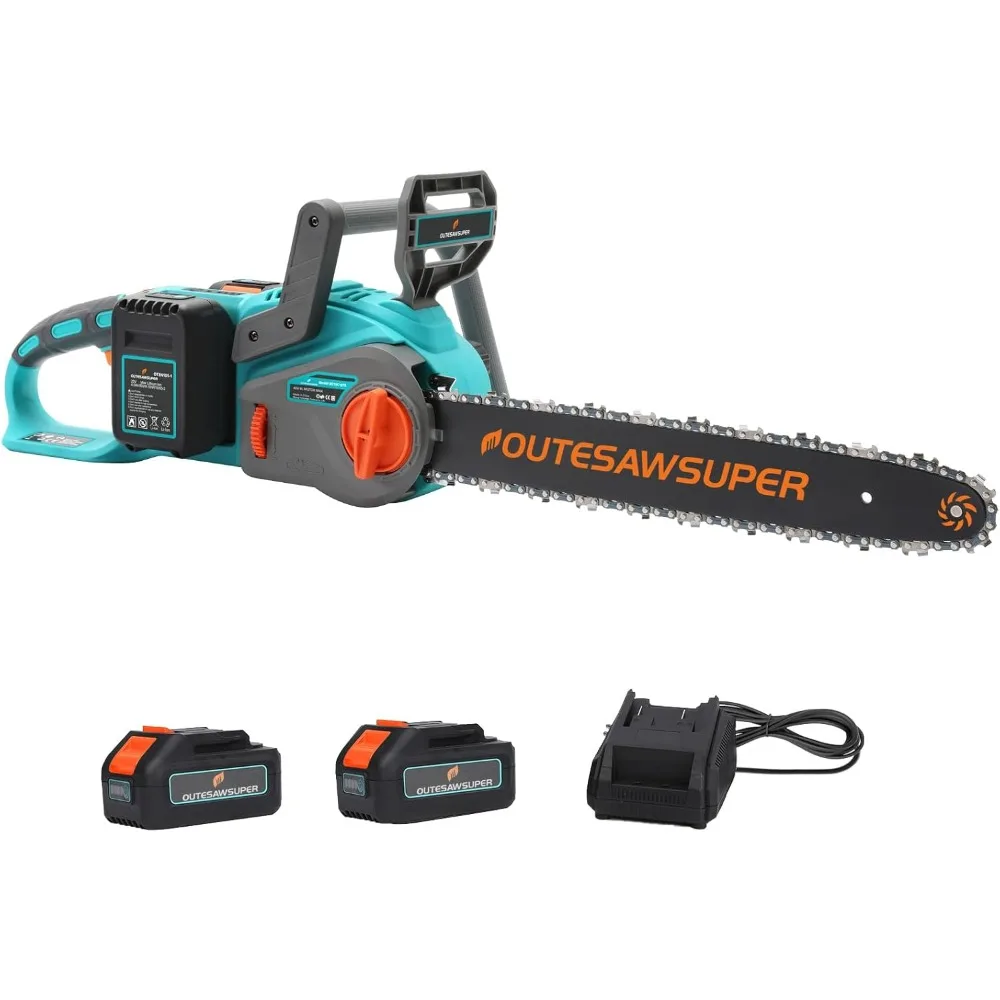 منشار كهربائي 16 بوصة لاسلكي، منشار كهربائي يعمل بالبطارية مع محرك بدون فرش، بطاريات وشاحن 2 * 20 فولت تيار مستمر 4 أمبير في الساعة #2