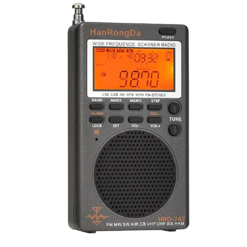 

-747 Portable Multiband Radio FM/MW/SW/SSB/LSB/AIR/CB/VHF/UHF/UBD/ Full-Band Mini Stereo Radio Receiver