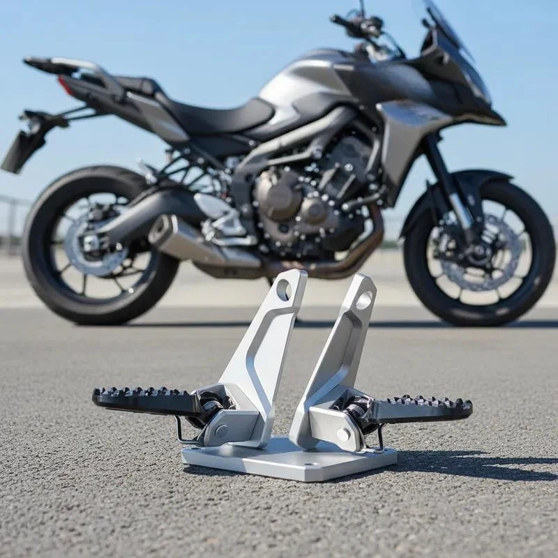 Motorcycle Accessories Rear Seat Aluminum Alloy Waterproof Folding Pedal Footrest Passenger Foot Peg