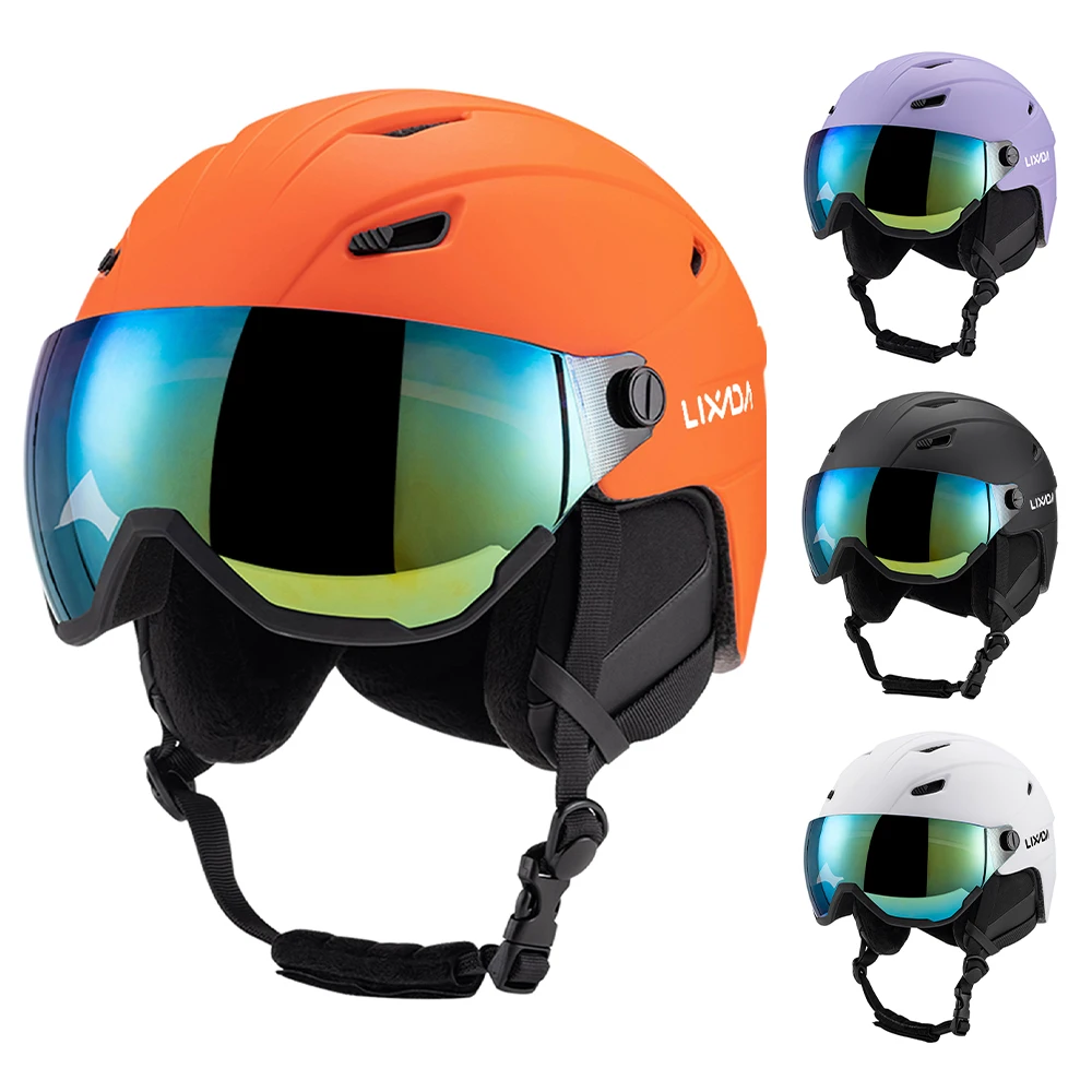 Integrated Ski Helmet Men and Women Snowboard Helmet with Removable Visor Goggles