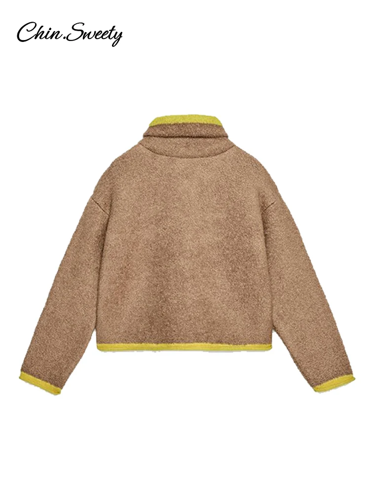 سترة نسائية عصرية برقبة واقفة وجيب بسحاب وأكمام طويلة سترات منفوخة للسيدات جديدة للخريف والشتاء ملابس خارجية غير رسمية للشارع #6