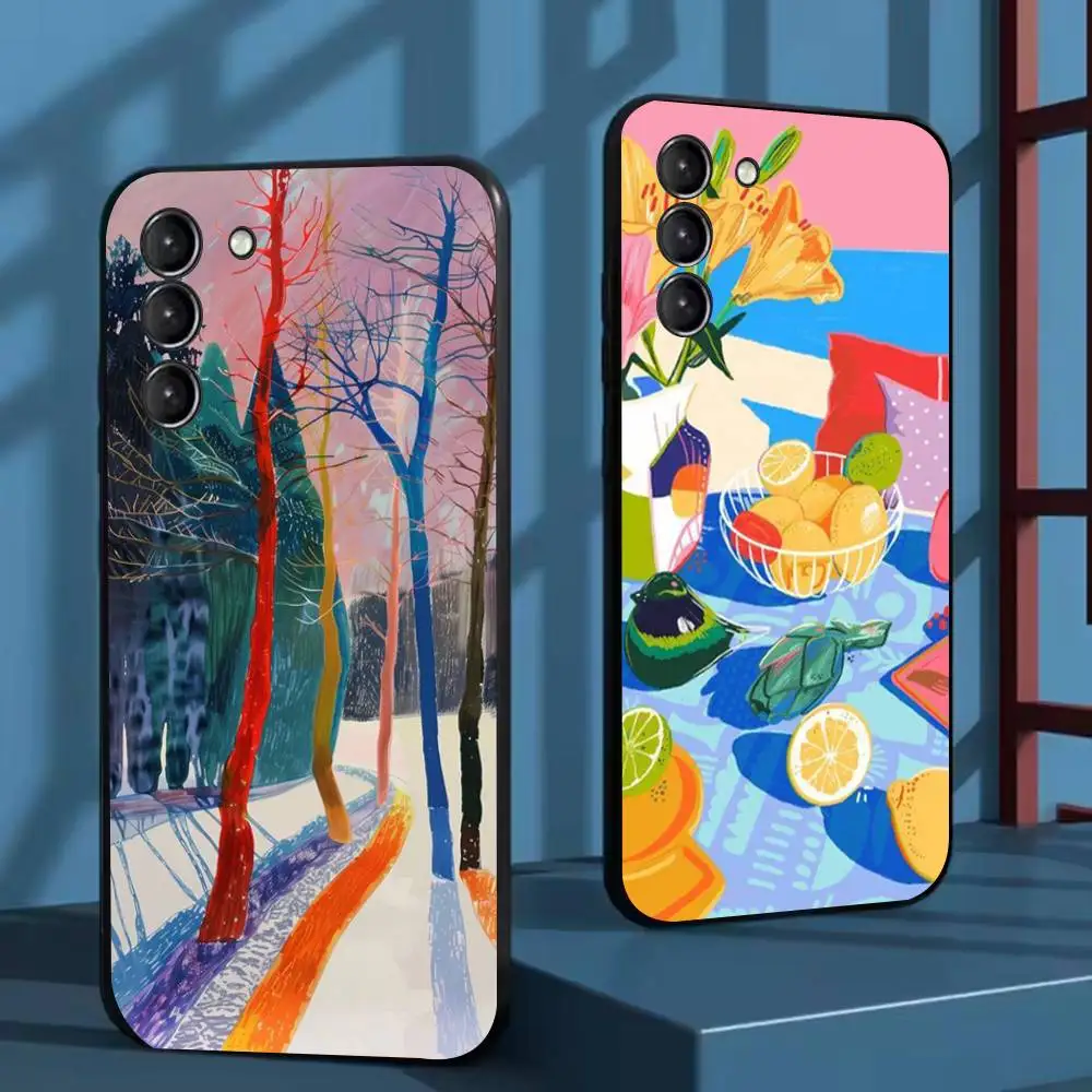 

Art D-David H-Hockney Phone Case For Samsung Galaxy A73,72,51,53,52,71,22,5G,Note,J7,8,9 Soft Black Cover