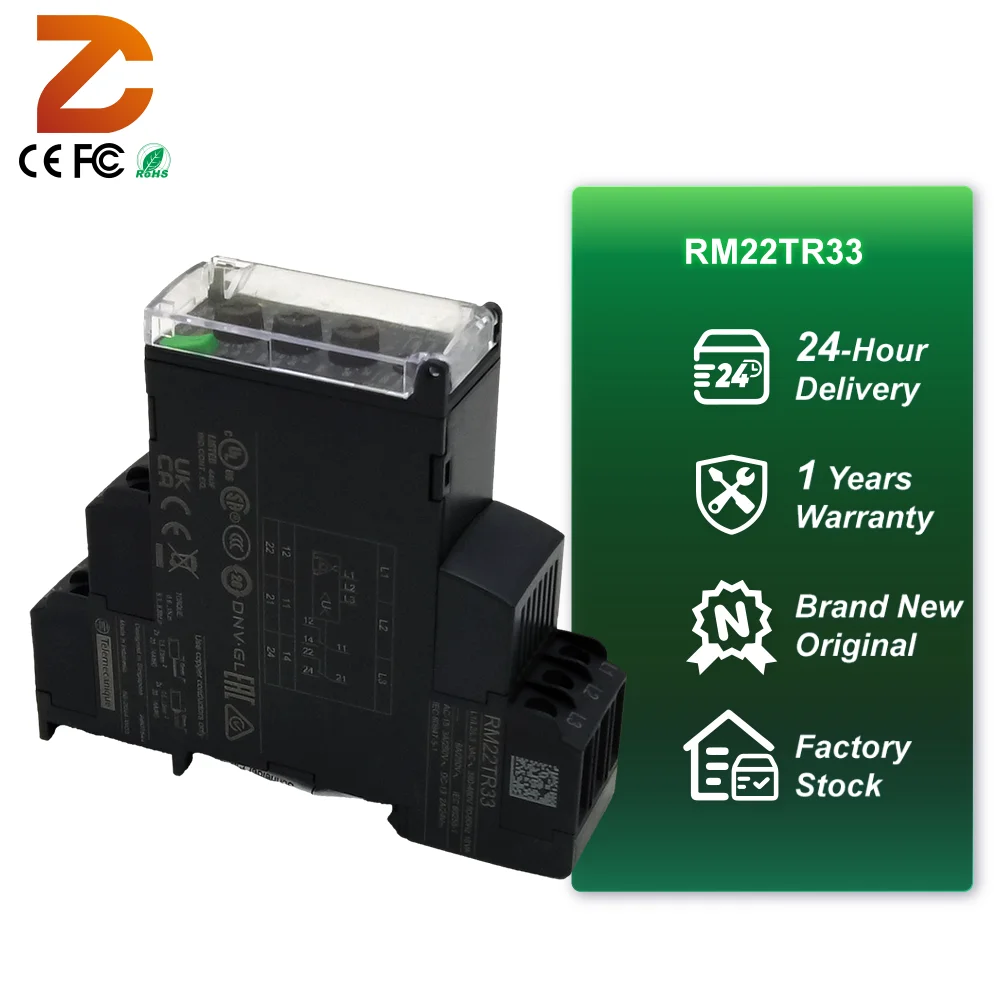 Sch-neider Factory Original Inventory RM22TR33 208-480V AC 3-Phase Voltage Monitoring Relay Zelio RM22 Voltage Monitoring Relay