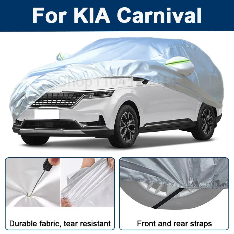 

Outdoor Full Car Cover For KIA Carnival with Reflective Strips Waterproof Snowproof Dustproof UV Protection Auto Accessories