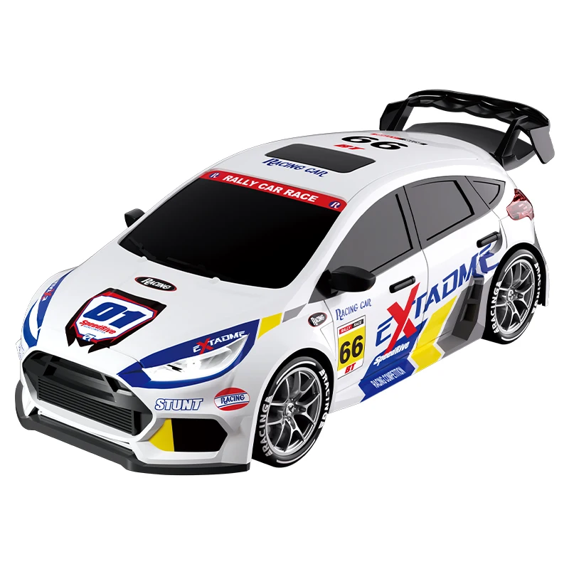 1:24 4WD RC Drift Car 2.4G Remote Control Rally Racing Car Dual‑Speed With LED Light Spare Tires Roadblock Kit Hobby Toy view 5