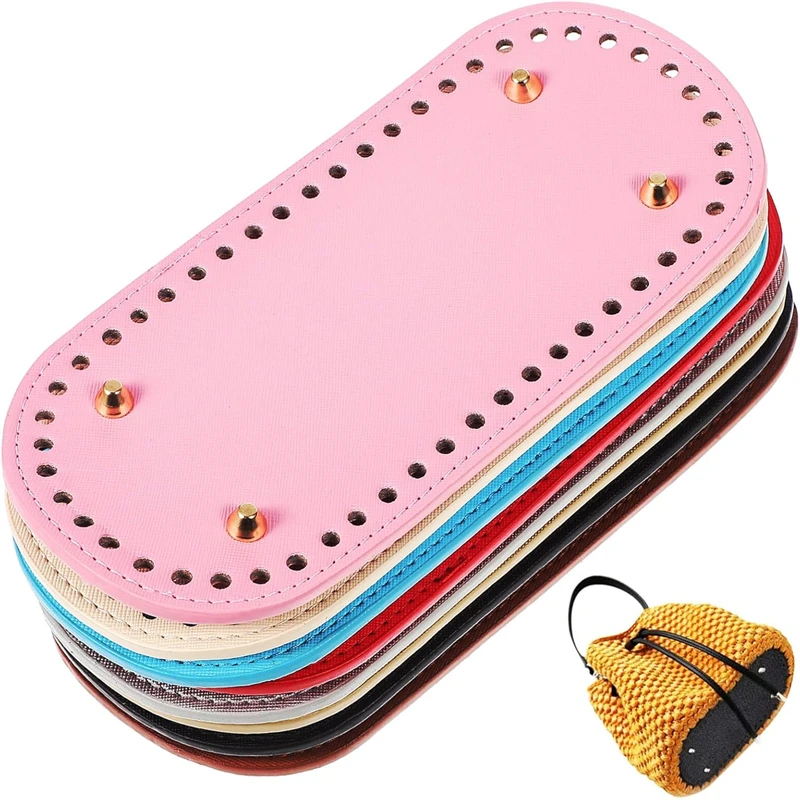 8 Colors Handmade Oval Long Bottom Webbing for Crochet Bags Rectangle Round Bottom DIY Crochet Bag Bottom Long for Knitted Bag