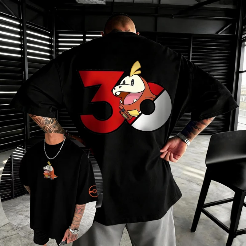 camiseta-de-algodao-do-30º-aniversario-do-pokemon-2026-verao-casual-manga-curta-para-homens-e-mulheres