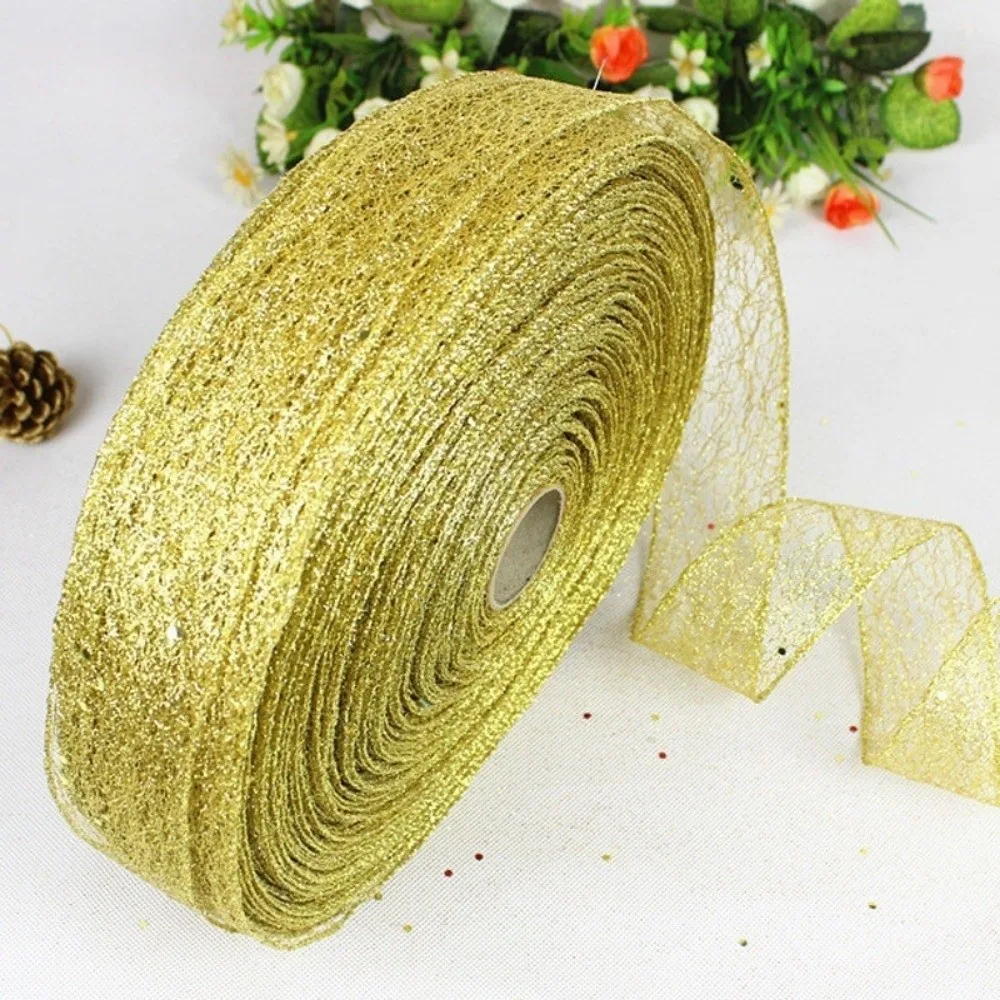 New 2 M/roll Bronzing Ribbon Hollow Out Shiny Gift Packaging Tape Decorative Ribbon Home Party Decor