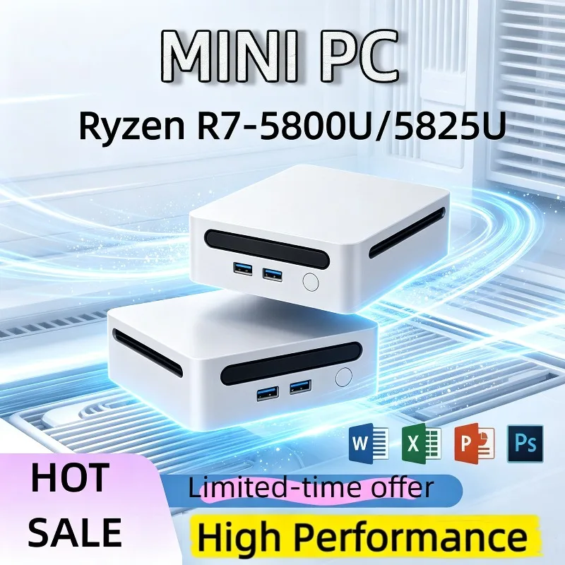 Reliable High Performance Mini PC With  Ryzen R7-5800U/5825U Compact Mini Desktop Computer For Business Office & Gaming