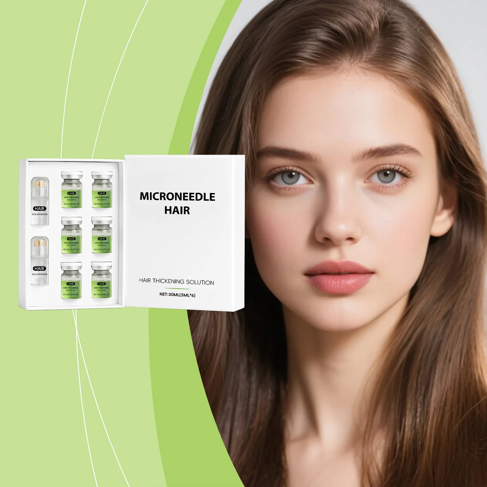 Daily Scalp & Hair Care Roller Serum - Mild Nourishing, Silky Hair Smoothing, Natural Shine Boosting At-Home Care