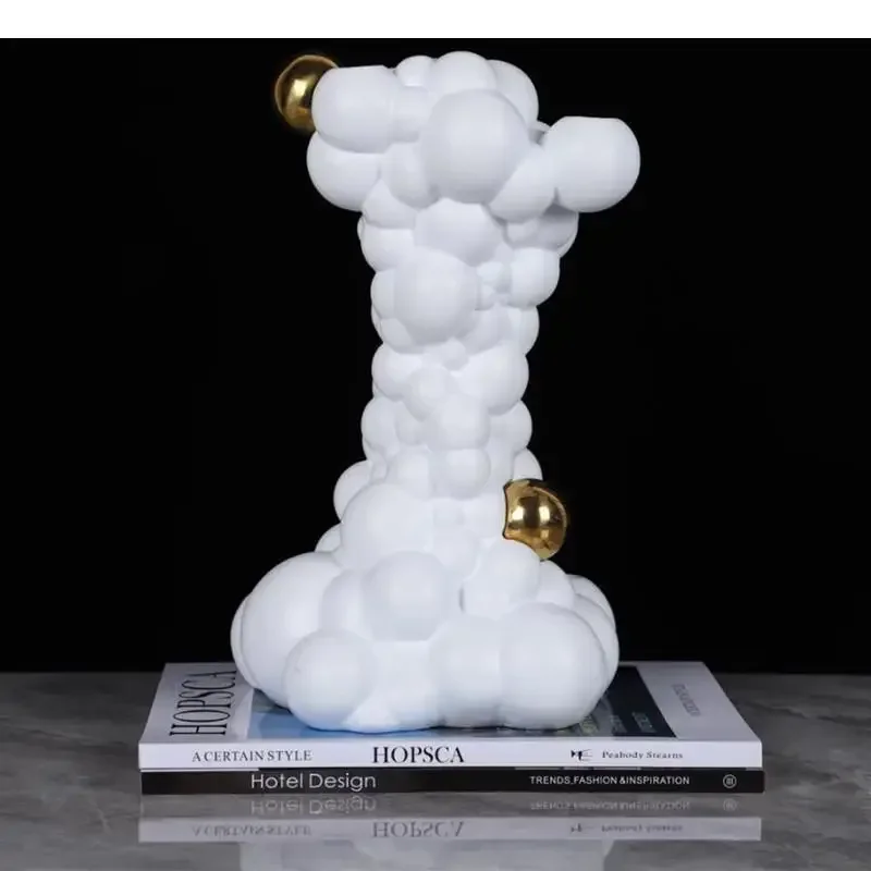 

--Modern White Alien Resin Crafts Ball Volcano Eruption Living Room Decoration Balloon Ornament Abstract Artwork Home Decoration