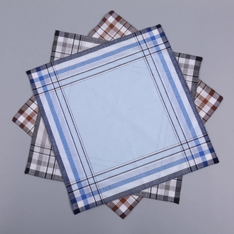 652F 40x40cm Plain Handkerchief for Men Casual Use Pocket Cloth Soft Breathable Square Handkerchief Towel Adult Accessories