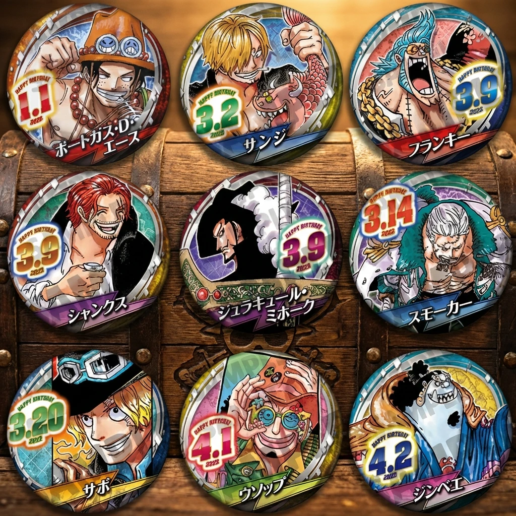 

Anime One Piece Badge Pin Accessories 2022 Birthday Souvenir Ace Red Hair Hawk Eye Sanji Chinese Made Brooch Pendant Merchandise