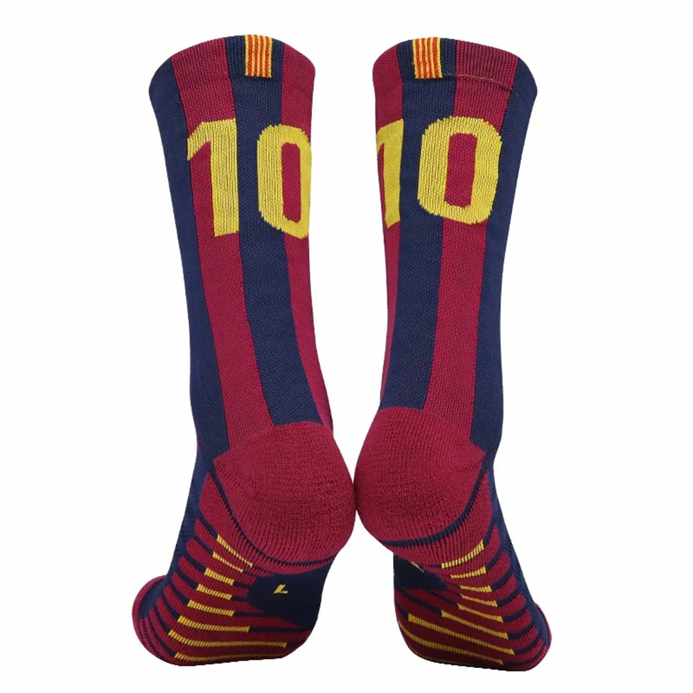 Pale Red M10 Blue Yellow C7 Kids Futbol Socks For Boys Soccer Sport Cycling Adult Mid-tube Towel Bottom Anti-Slip Children Gift