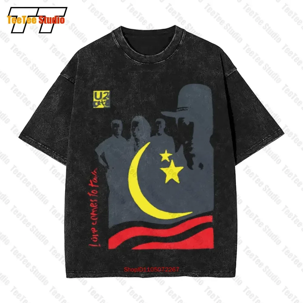 

U2 Love Comes To Town White Vintage Oversized T-Shirt Official A3IV