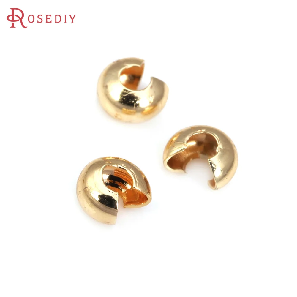 3.2MM 4MM 5MM 6MM 18K Gold Color Brass Opening Beads Station Beads Clasps Beads Jewelry Making Supplies DIY Findings Accessories