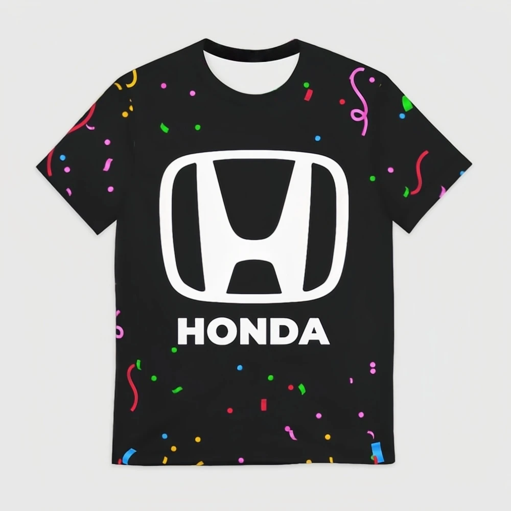 

Новая футболка с короткими рукавами и принтом Honda для летней езды на мотоцикле, универсальная быстросохнущая повседневная спортивная футболка с круглым вырезом