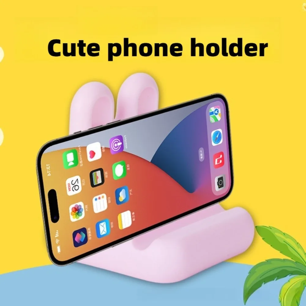 Cartoon-Schreibtisch-Handyhalter für iPhone, iPad, Xiaomi, Desktop-Tablet-Halter, universeller Tisch-Handyständer, Kaninchen-Design