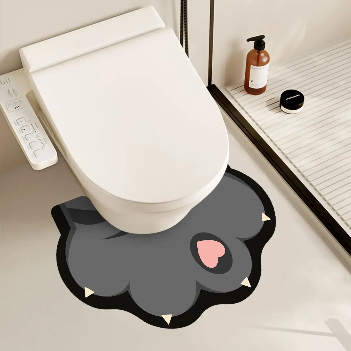 Cat Claw U-shaped Toilet Pad Floor Pad Bathroom Absorbent Diatom Mud Foot Pad Quick Drying Carpet Non Slip Bathroom Mats Rug