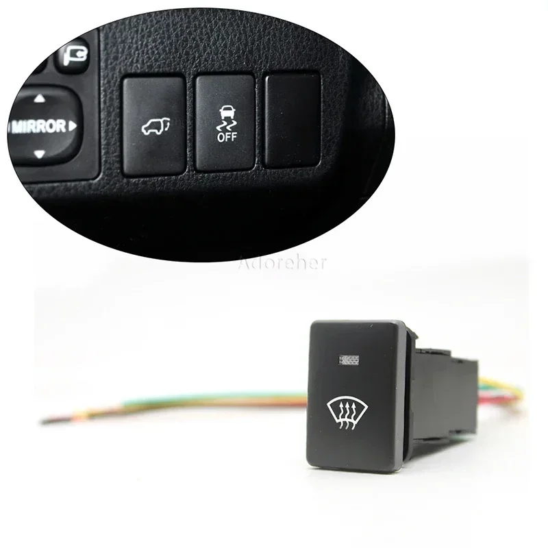 Car Orange LED front windshield heated button switch connect with wire for Toyota Camry Prius Carrolla Prado