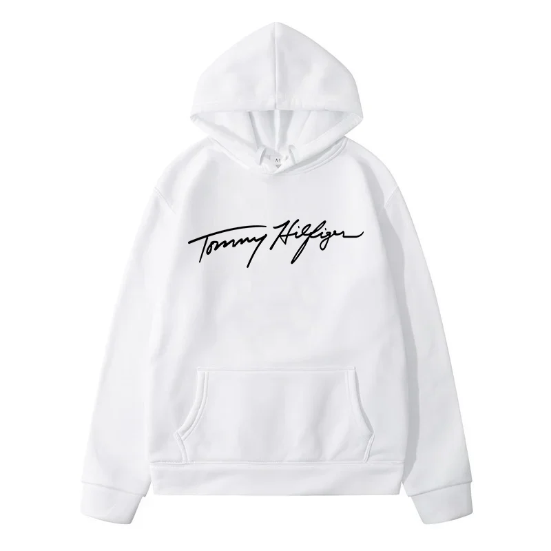 Simple Letter Design Printed Women Hoodies Fashion Fleece Hoody Creativity Pullover Clothing Street Loose Sweatshirts Men