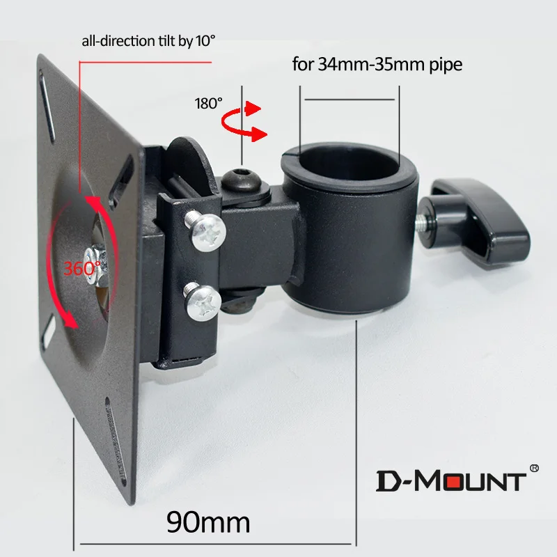 10kg 3T-II Full Motion Monitor Mount Parts 10' 24' 27' Tilt Swivel LCD Wall Bracket Monitor Pipe Mount VESA 75X75 100X100 - view 4