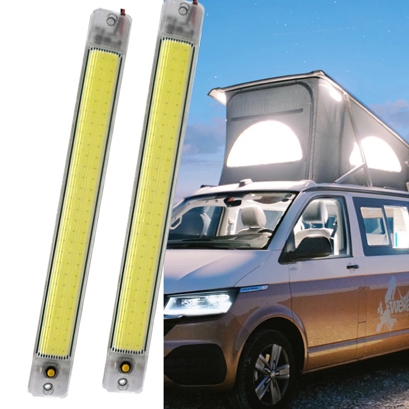 2PCS 10W Compartment Light Bar Car Ceiling Dome Light Strip 12V 24V Interior Reading Lamp For Caravan Trailer Camper RVs Truck