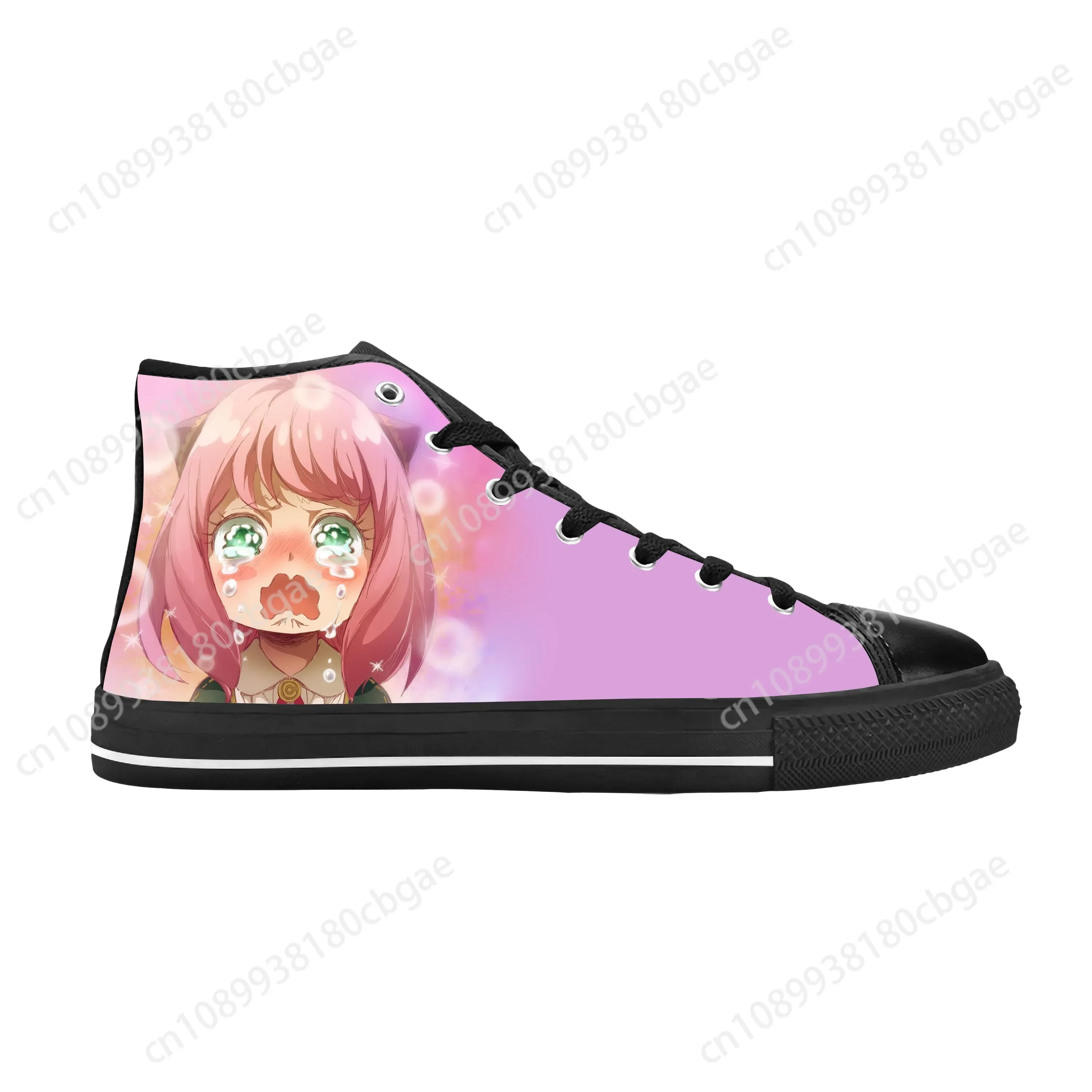 

Hot Japanese Anime Manga Spy X Family Anya Forger Casual Cloth Shoes High Top Comfortable Breathable 3D Print Men Women Sneakers