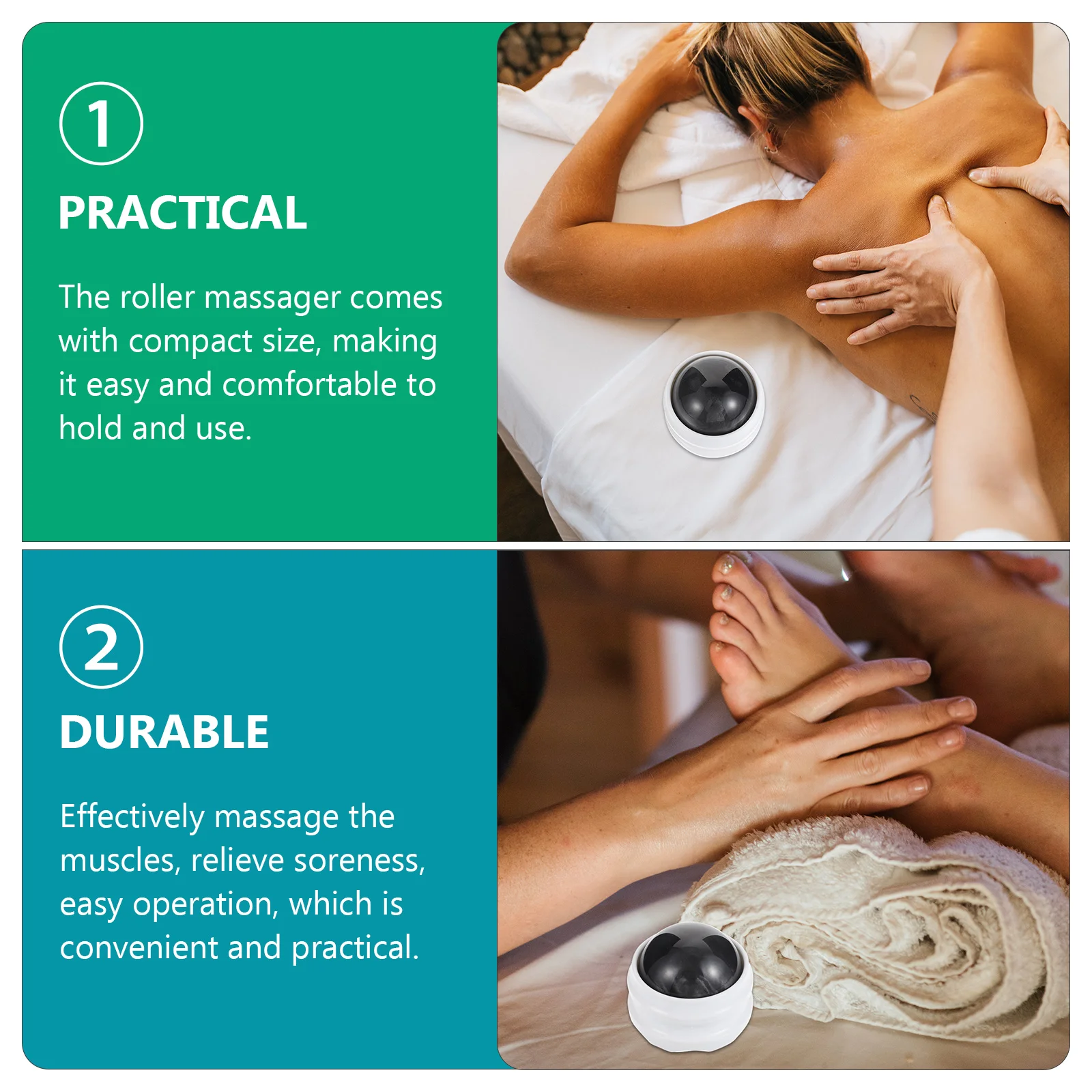 

Massage Ball Roller Compact Size Handheld Body Relaxation Massager Muscle Relief Tool for Neck Shoulder Back Face Eye Soreness