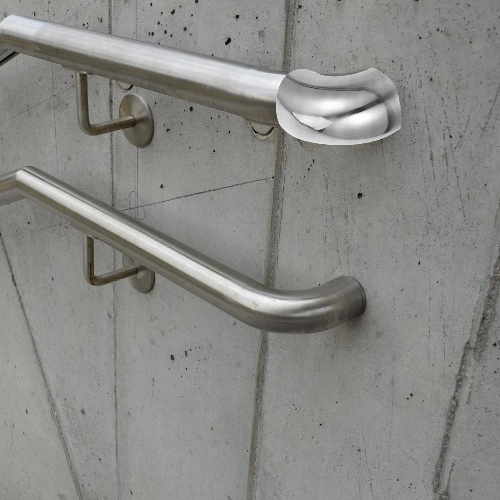 

Stainless Steel Fitting 304 Round Tube Silver Connectors Handrails Staircase Joints Hand Rail Elbow Fittings Building Tools