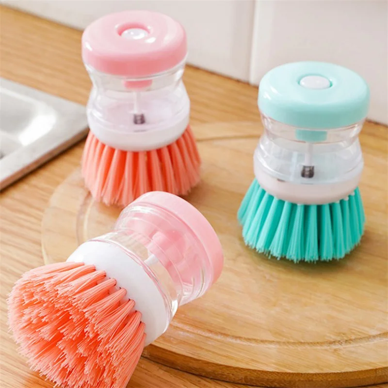 Kitchen Wash Pot Dish Brush Astronaut Washing Utensils With Automatic Soap Liquid Dispenser Household Cleaning Accessories