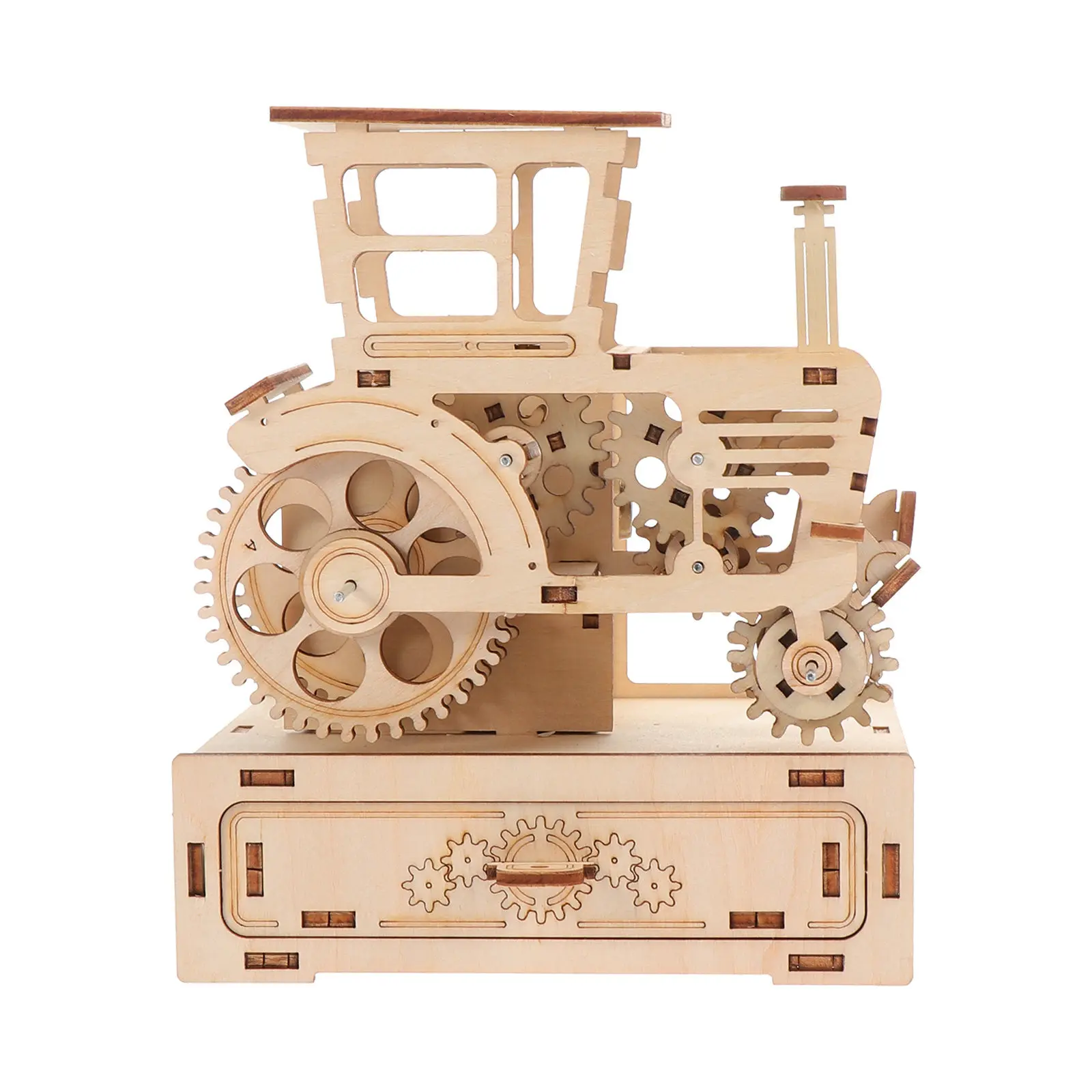 

1Set Wood Assembly 3D Harvester Puzzle DIY Musical Box Educational Creative Kit for Children Family Interactive Gift