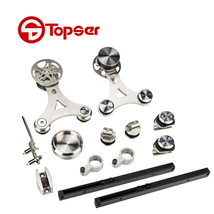 

Buffer Hanging Wheel System Stainless Steel Slide Rail System Kit for Sliding Shower Glass Door