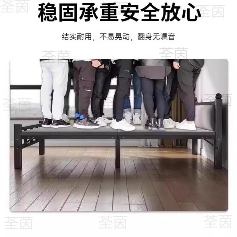 Folding bed household single simple lunch break small bed portable one meter adult dormitory extra double hard board