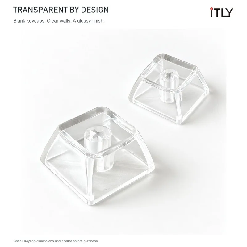 iTLY Multicolor Clear Heart Keycaps 20Pcs Shine‑Through PC Keycap, Free 2‑in‑1 Key Switch Puller for MX Mechanical Keyboard Mod