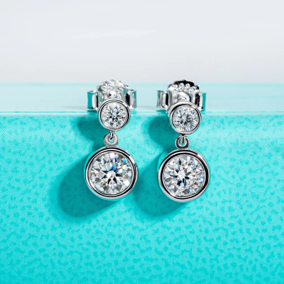 FCGJHW 1.2cttw D Color Moissanite Earrings 18K Gold Plated S925 Sterling Silver Stud Bezel Earrings Women Gifts Wholesale 2026