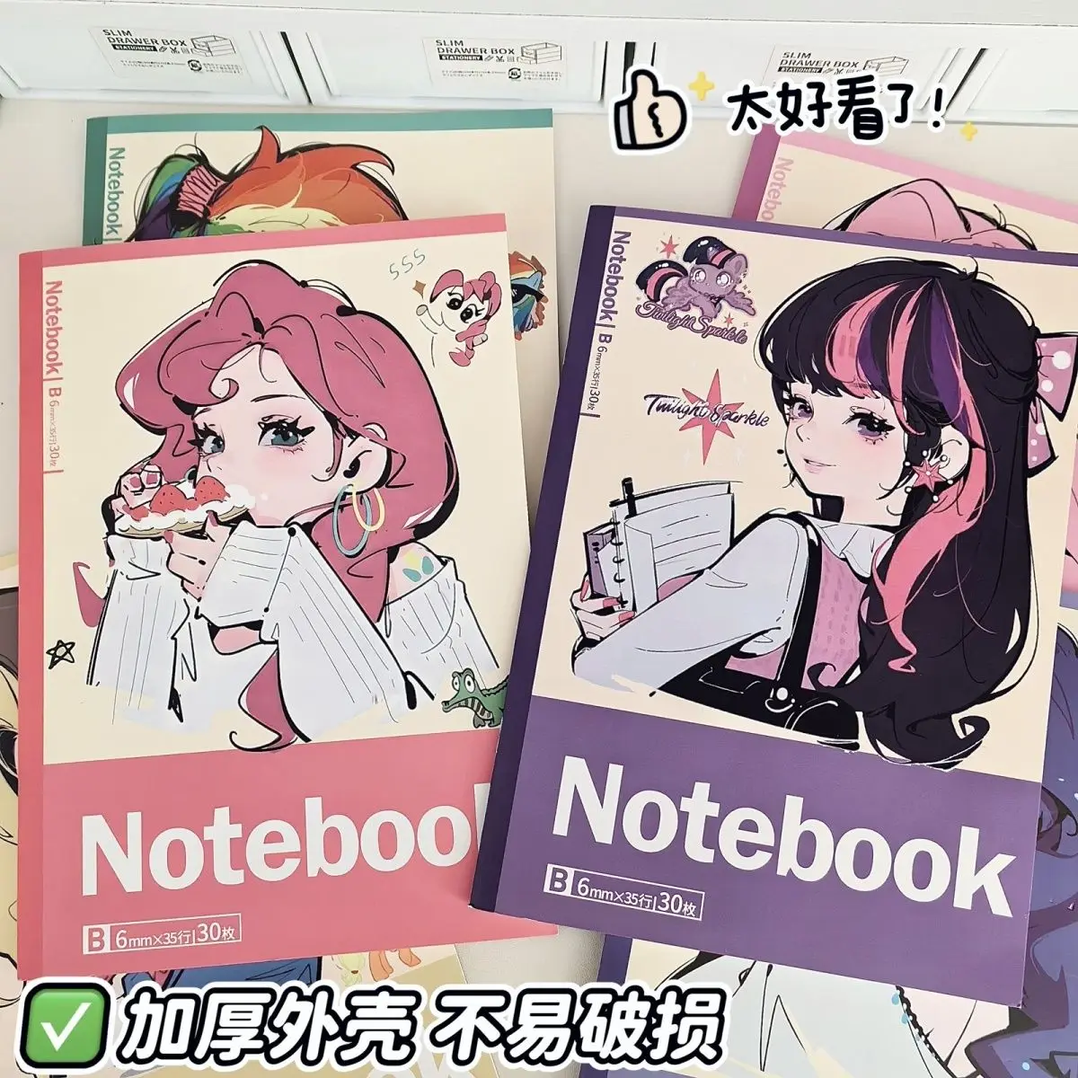 Kawaii Anime My Little Pony Applejack Pinkie Pie Sweet Notebooks Cute Cartoon Rainbow Dash Fluttershy Lovely Notepad Girls