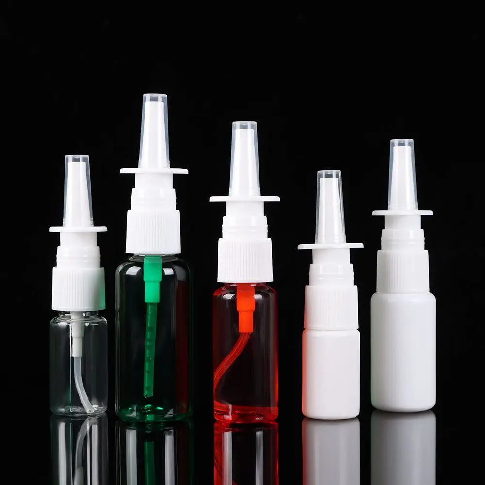 5/10/20/30/50ml Home Mist Plastic Pump Refillable Container Spray Bottle Nose Dropper Bottles Empty Nasal Sprayer