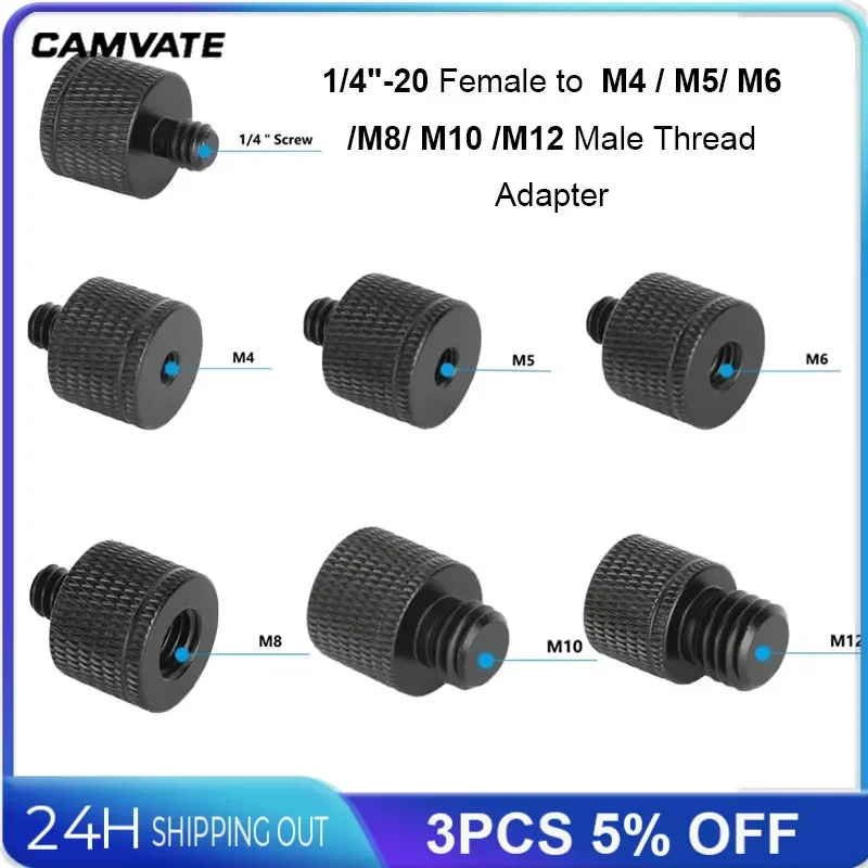 CAMVATE Light Weight M4 M5 M6 M8 M10 M12 Female to 1/4