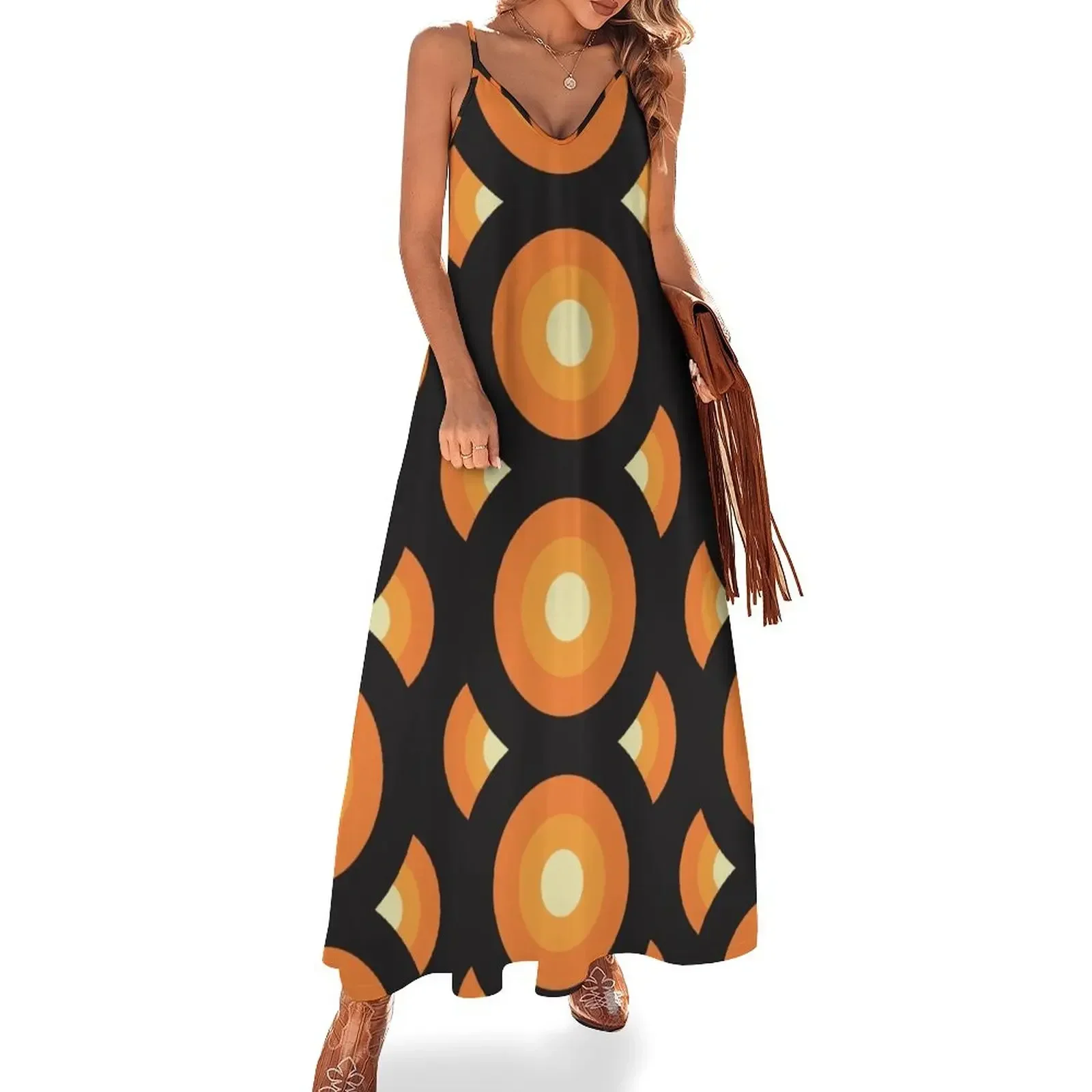 

Retro 60s 70s Geometric Pattern Sleeveless Dress Womens dresses prom dress 2024 Dress