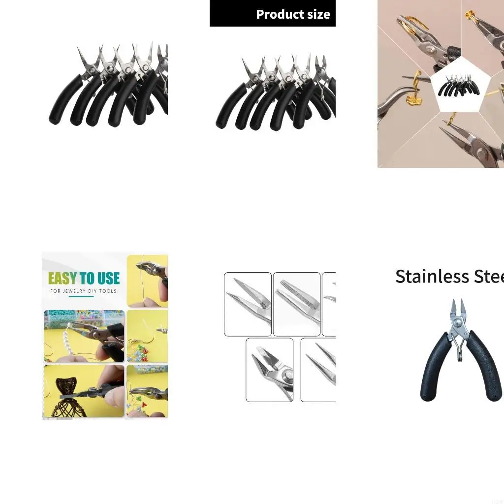 

5Pcs Chain Nose Pliers Jewelry Crafting Pliers Stainless Steel Hand Tool Professional Jewelry Pliers Suitable for Craft