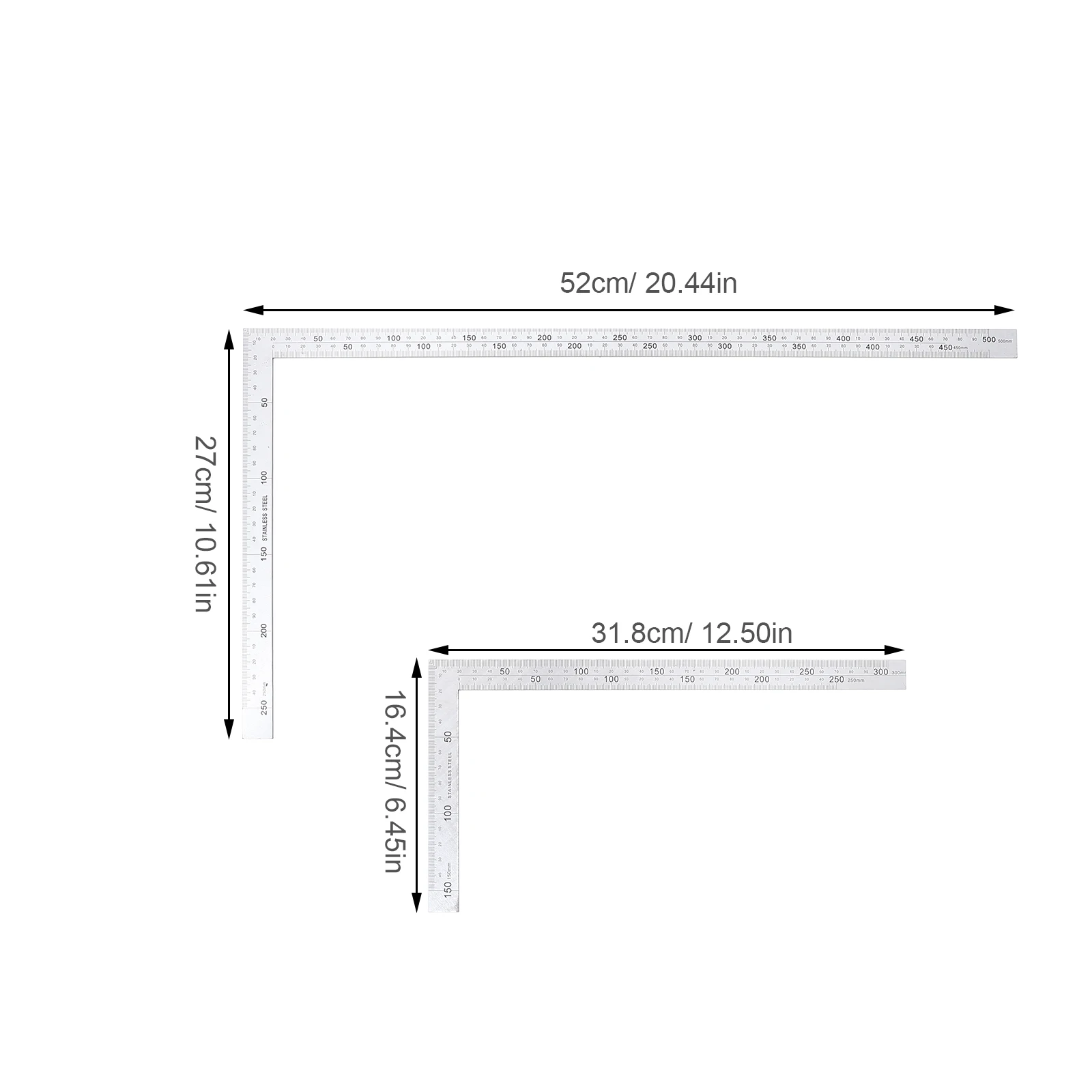 2 Pcs Geometry Measurement Tool Carpenter Square Scribing Ruler Scale Carpentry Framing Line Tools Measuring Layout New 2026